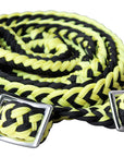 1" X 8Ft Hilason Braided Poly Barrel Horse Racing Reins Flat Grip Knots
