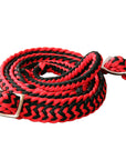 1" X 8Ft Hilason Braided Poly Barrel Horse Racing Reins Flat Grip Knots