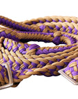 1" X 8Ft Hilason Braided Poly Barrel Horse Racing Reins Flat Grip Knots