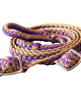 1" X 8Ft Hilason Braided Poly Barrel Horse Racing Reins Flat Grip Knots