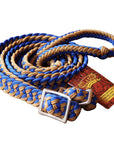 1" X 8Ft Hilason Braided Poly Barrel Horse Racing Reins Flat Grip Knots
