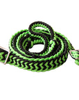 1" X 8Ft Hilason Braided Poly Barrel Horse Racing Reins Flat Grip Knots