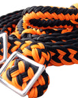 1" X 8Ft Hilason Braided Poly Barrel Horse Racing Reins Flat Grip Knots