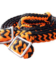 1" X 8Ft Hilason Braided Poly Barrel Horse Racing Reins Flat Grip Knots