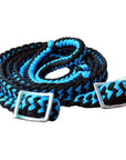1" X 8Ft Hilason Braided Poly Barrel Horse Racing Reins Flat Grip Knots