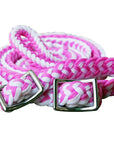 1" X 8Ft Hilason Braided Poly Barrel Horse Racing Reins Flat Grip Knots