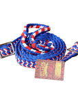 1" X 8Ft Hilason Braided Poly Barrel Horse Racing Reins Flat Grip Knots
