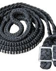 1" X 8Ft Hilason Braided Poly Horse Barrel Reins Flat Grip Knots Crystal