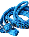 1" X 8Ft Hilason Braided Poly Horse Barrel Reins Flat Grip Knots Crystal