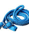 1" X 8Ft Hilason Braided Poly Horse Barrel Reins Flat Grip Knots Crystal