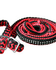 1" X 8Ft Hilason Braided Poly Horse Barrel Reins Flat Grip Knots Crystal