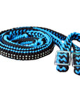 1" X 8Ft Hilason Braided Poly Horse Barrel Reins Flat Grip Knots Crystal