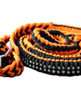 1" X 8Ft Hilason Braided Poly Horse Barrel Reins Flat Grip Knots Crystal