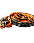 1" X 8Ft Hilason Braided Poly Horse Barrel Reins Flat Grip Knots Crystal
