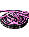 1" X 8Ft Hilason Braided Poly Horse Barrel Reins Flat Grip Knots Crystal