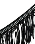 Black Horse Breast Collar Flat Braided Paracord Crystal Fringes Hilason