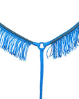 Black Horse Breast Collar Flat Braided Paracord Crystal Fringes Hilason