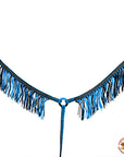 Black Horse Breast Collar Flat Braided Paracord Crystal Fringes Hilason