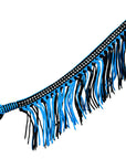Black Horse Breast Collar Flat Braided Paracord Crystal Fringes Hilason