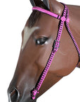 Black Horse Bridle Headstall Flat Braided Paracord By Hilason