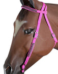 Horse Bridle Headstall Flat Braided Paracord Crystal Hilason