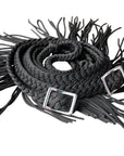 1" X 8Ft Hilason Braided Poly Barrel Horse Racing Reins Flat Grip Knots