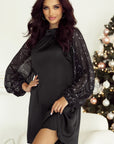 Esther Glittering Mesh Sleeve Dress