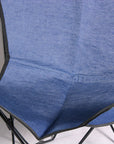 Hilason Genuine Fabric Denim Butterfly Chair Folding Lounge Modern Sling Accent Seat Blue