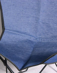 Hilason Genuine Fabric Denim Butterfly Chair Folding Lounge Modern Sling Accent Seat Blue