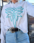 The Turquoise Boot Stitch Graphic Sweatshirt