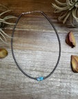 Golden Hill Turquoise Choker – Sterling Silver Pearls