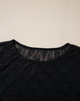 Bow Mesh Long Sleeve Top