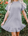 Belen Lace Ruffled T-shirt Dress