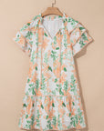 Madalyn Floral Contrast Edge Layered Short Sleeve Mini Dress