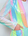 Pastel Rainbow Sequin Blazer
