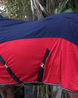 Hilason Western Horse Light Weight Comfort Durable Poly Fly Sheet Navy Blue & Red