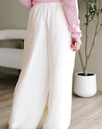 Jessie Casual Tie Waist Pleated Wide Leg Pants