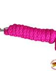 Horse Riding Poly Horse Roping Lead Rope Fuchsia 1/4X 8 Ft Snaps Hilason