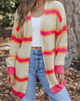 Josephine Stripe Long Knitted Cardigan