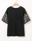 Aileen Floral Puff Sleeve Oversized Top
