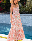Georgina Boho Floral Smocked Ruffled Maxi Dress