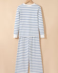 Stripe Long Sleeve Top and Drawstring Pants Set