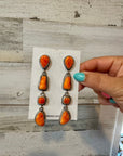 Spiny Oyster Dangle Earrings – Sterling Silver – Native Made by Marcella James
