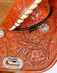 HILASON Treeless Horse Western Trail Barrel Racing American Leather Saddle