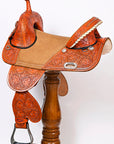 HILASON Treeless Horse Western Trail Barrel Racing American Leather Saddle