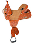 HILASON Treeless Horse Western Trail Barrel Racing American Leather Saddle