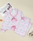 Christmas Bow Wreath Ruffle Pajama Set