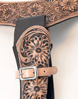 44 In Hilason Western Right Hand Gun Holster Rig 22 Cal Leather Cowboy