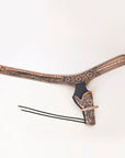 34 In Hilason Western Right Hand Gun Holster Rig 38 Cal Leather Cowboy