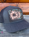 Daisy Leather Patch Trucker Cap
